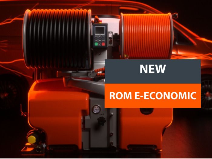 New: ROM e-EcoNomic 100% Electric high-pressure sewer cleaning unit